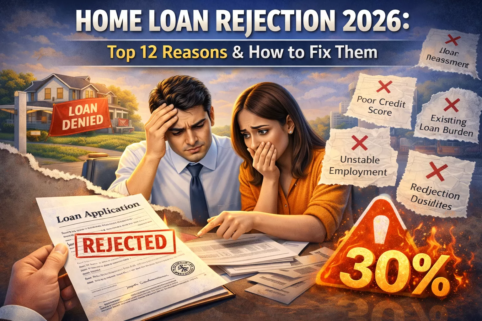 Home Loan Rejection 2026: Top 12 Reasons & How to Fix Them